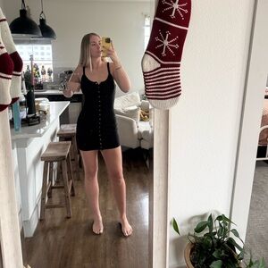 Black button up going out dress